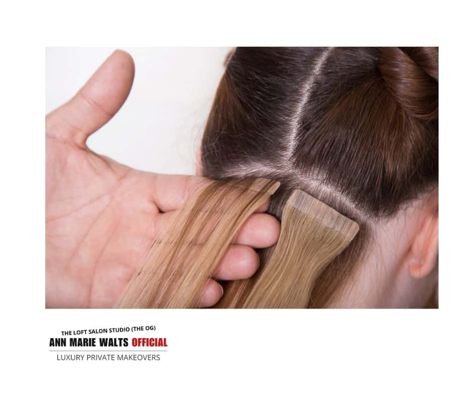 Tape hair extensions near me by Ann Marie Walts